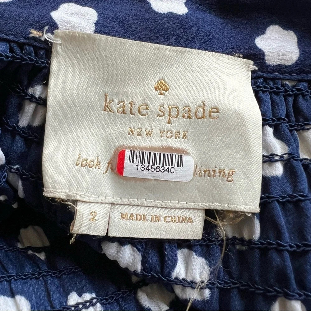 Kate Spade could floral dot patterned midi sleeveless shirt dress 17229 - Picture 10 of 16